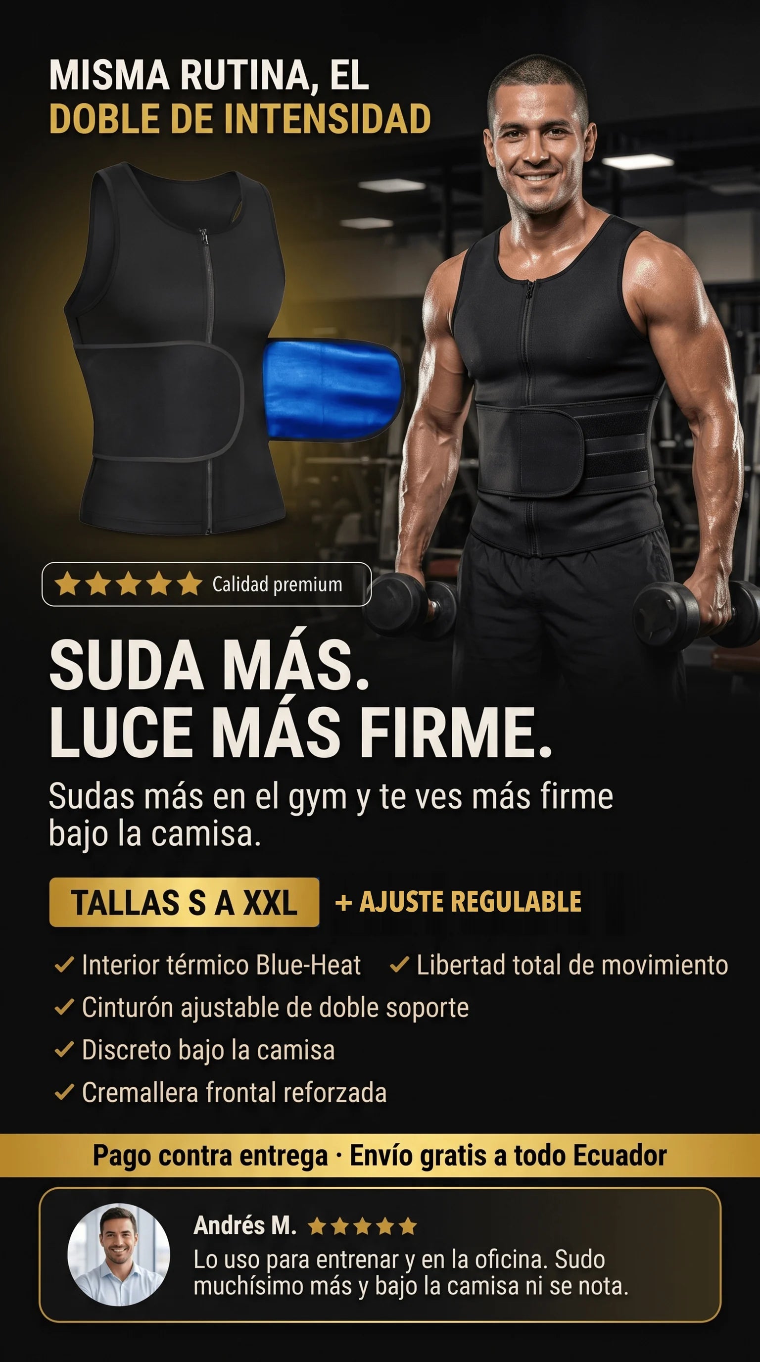 Chaleco Sauna para hombre con cinturón — presentación