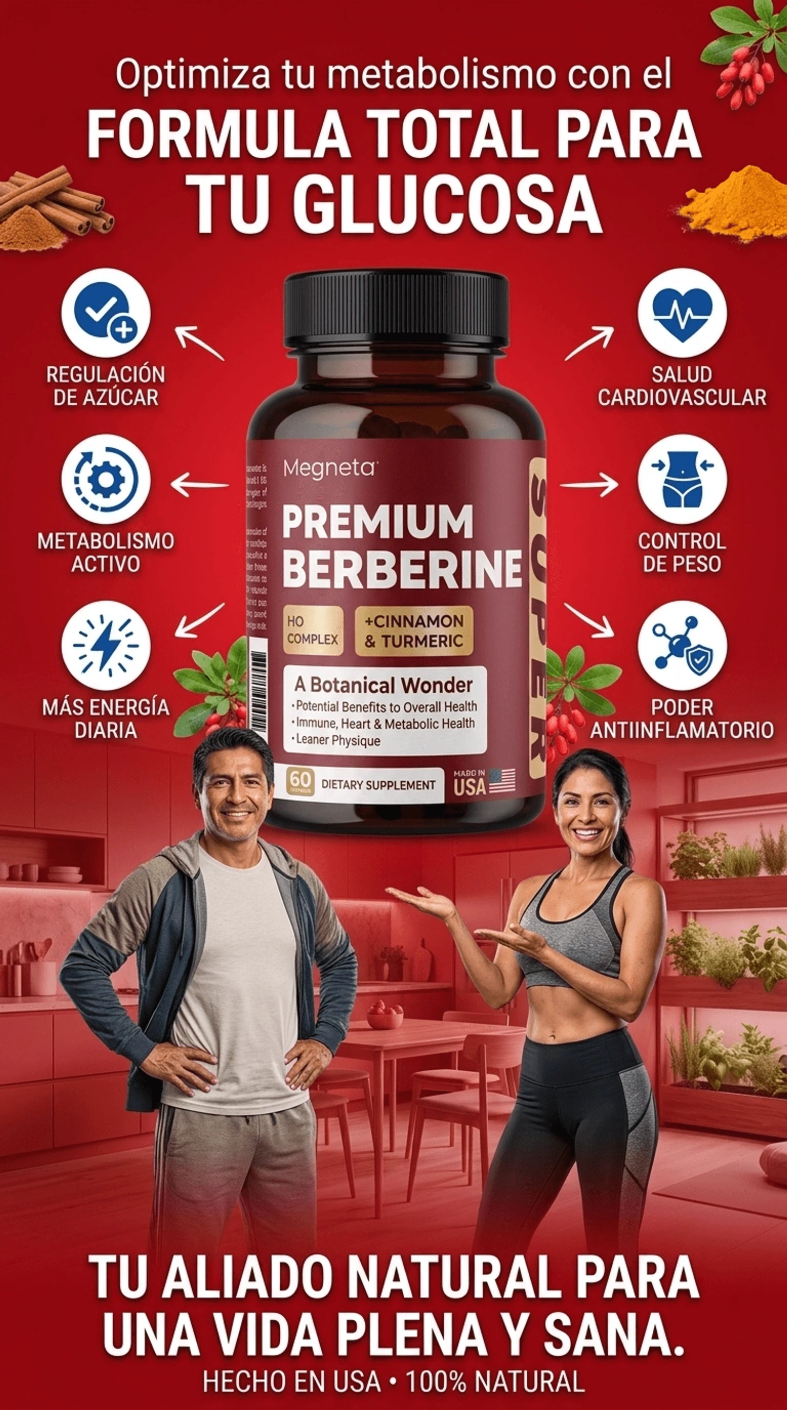 Beneficios de Premium Berberine — control de glucosa, metabolismo y energía
